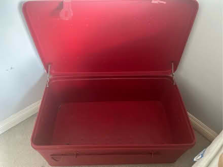 Photo of free Red metal storage trunk (Barkham RG41) #1