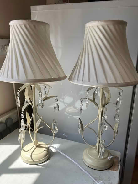 Photo of free 2 beige metal lamps (Otford) #1