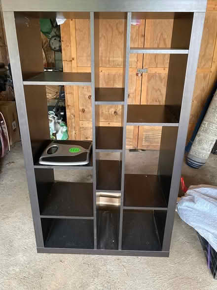 Photo of free Black shelving unit and bath scale (Naugatuck, CT) #1