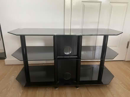 Photo of free Black Glass TV stand (NW10) #4