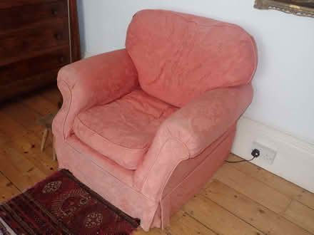 Photo of free 2-seat sofa, armchair and footstool (Fairfield LA1) #3