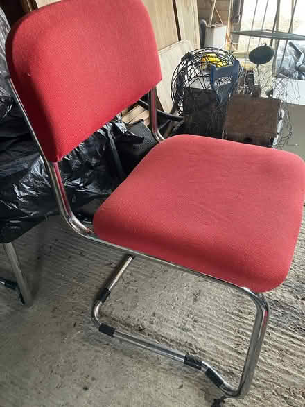 Photo of free 2 metal and fabric chairs (Otford) #1