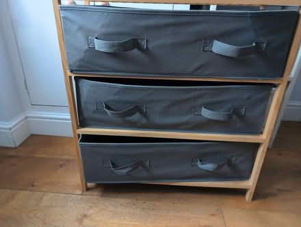 Photo of free Chest of drawers, wood & canvas (L18) #1