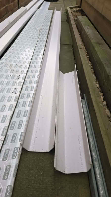Photo of free White uPVC downpipe, gutter, fittings, soffit, fascia (Stone Cross BN23) #4