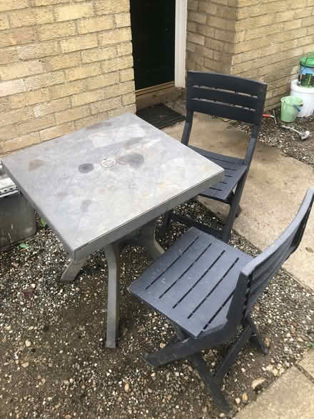 Photo of free Plastic picnic table and two chairs (Lyneham OX7) #2