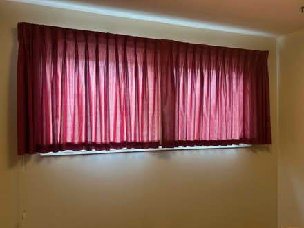 Photo of free Burgundy curtains with rod (Riverside/Hunt Club) #1