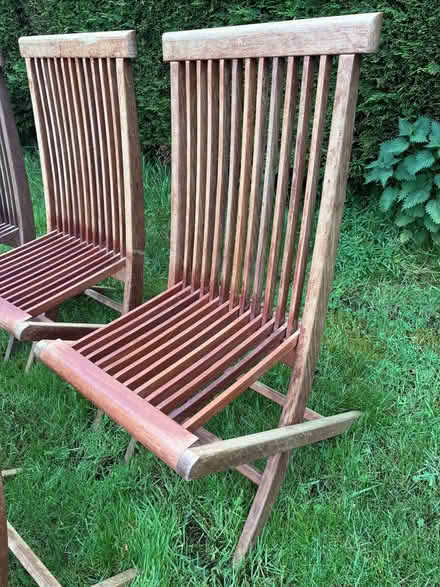 Photo of free 5 Teak garden chairs (Edstaston SY4) #2