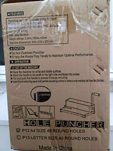 Photo of free Hole Punching Machine (DA1) #2