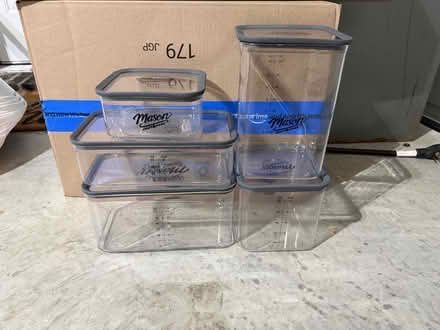 Photo of free 5 piece plastic mason storage set (Camden parc) #1
