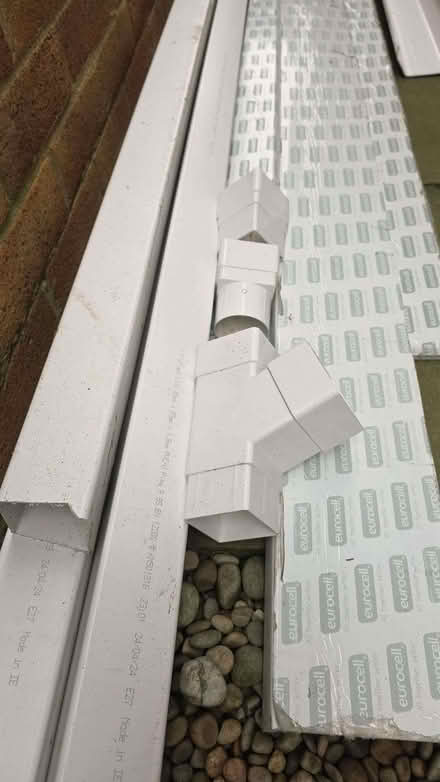 Photo of free White uPVC downpipe, gutter, fittings, soffit, fascia (Stone Cross BN23) #2