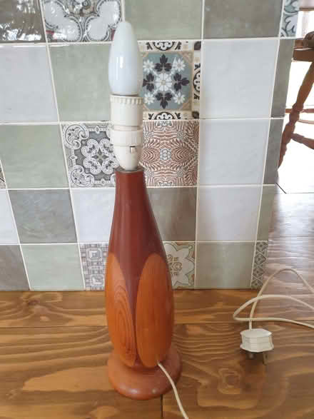 Photo of free Turned Wood Table Lamp - no shade (Clint Green NR20) #1
