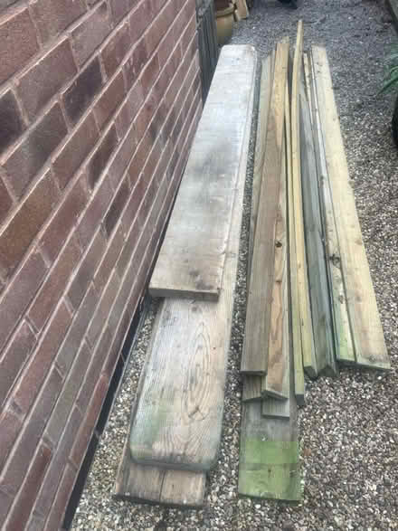 Photo of free Pile of wood, scaffolding, feather (Thurnby Leicester LE7) #1
