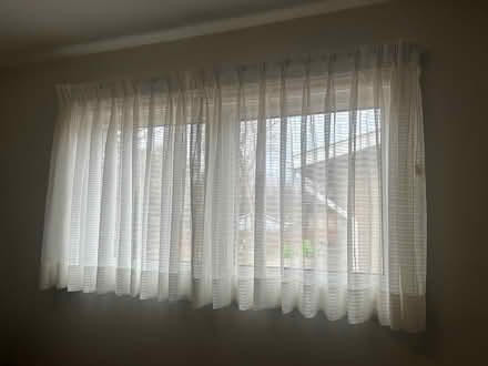 Photo of free White sheer curtains with rod (Riverside/Hunt Club) #1