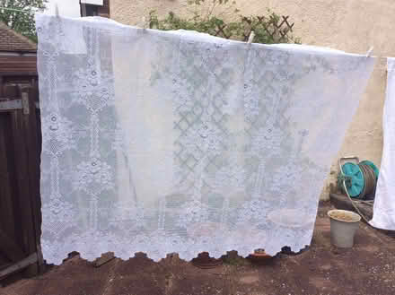 Photo of free White lace curtain panel (Frimley) #2