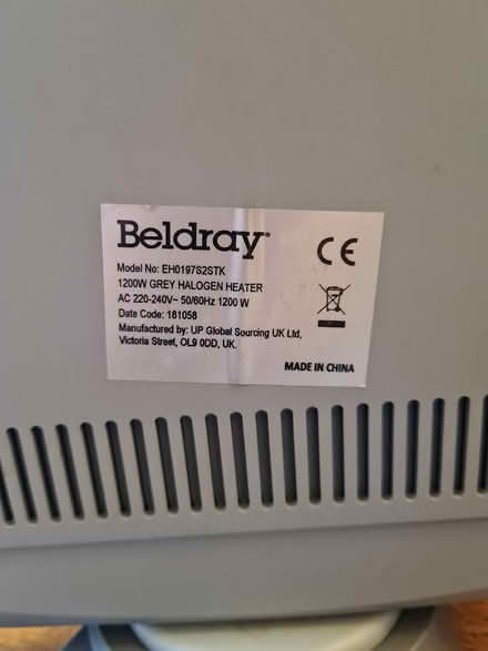 Photo of free Oscillating grey halogen heater (Chatham ME5) #2