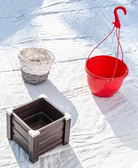 Photo of free basket, bird, pots (Great Sutton CH66) #1