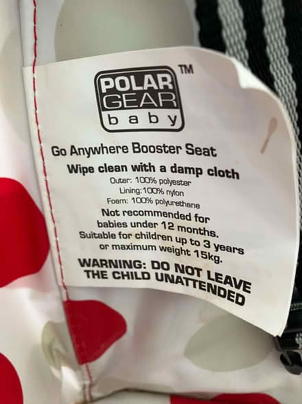 Photo of free Booster seat (child up to 15kg) (Dunfermline KY12) #2
