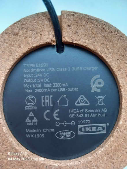 Photo of free USB Charging - IKEA Nordmarke USB-A, 3 port charger (Springhill WV4) #2