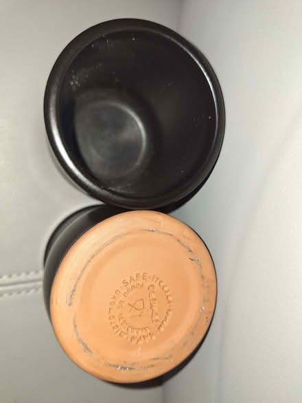 Photo of free 2 black glazed ceramic pots (Newport Pagnell MK16) #2