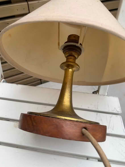 Photo of free Two wood and brass side lamps (Southsea PO4) #2