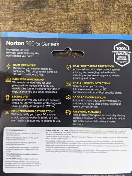 Photo of free Norton 360 for Gamers 1-Year Subscription (Harrogate HG1) #2