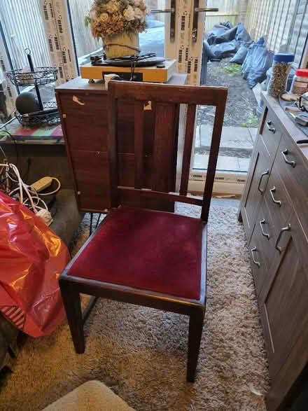 Photo of free 4x red/green dining chairs (Swindon Village GL51) #1