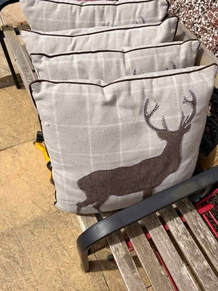 Photo of free 4 reindeer cushions (Bolton Le sands) #1