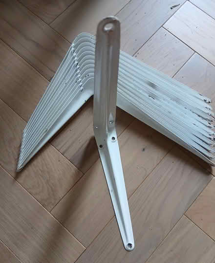 Photo of free 12 metal shelf brackets (Bartley Green B32) #1
