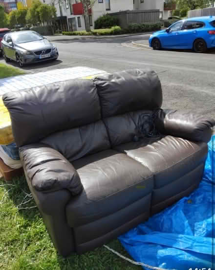Photo of free Brown leather sofa (Northway OX3) #1