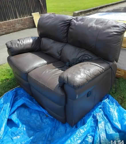 Photo of free Brown leather sofa (Northway OX3) #2