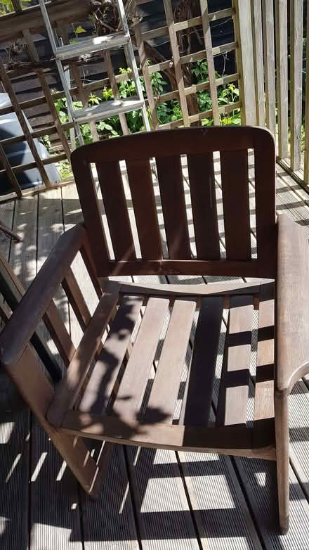 Photo of free 3 x wooden garden chairs (Polegate BN26) #2