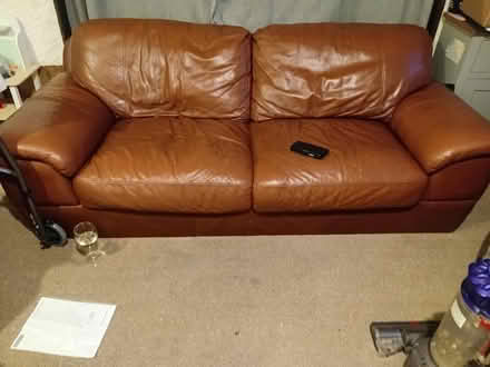 Photo of free 3 seater leather sofa (Rochdale/Manchester OL12) #1