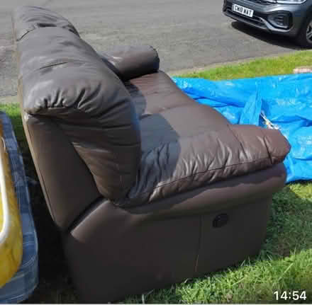 Photo of free Brown leather sofa (Northway OX3) #4