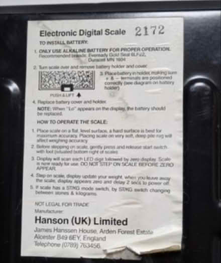 Photo of free Electronic digital bathroom scales (Emerson Valley MK4) #2