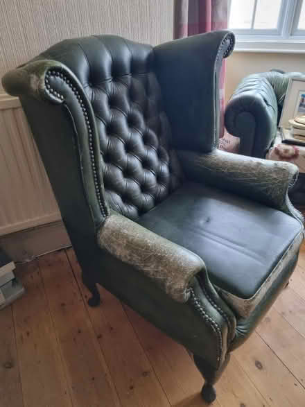 Photo of free Leather wing back chair (Abingdon OX14) #2