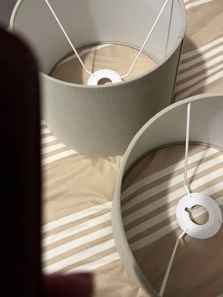 Photo of free Grey lamp or ceiling shades with spaces (Knotty Ash L14) #2