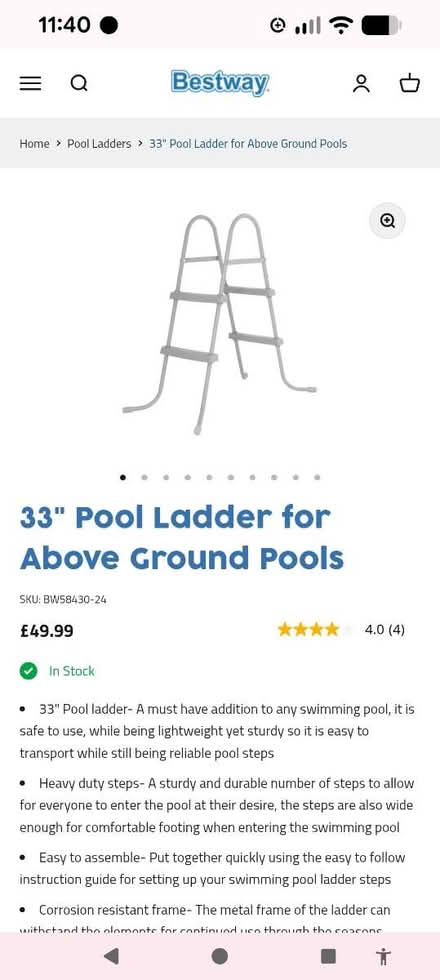 Photo of free Ladder for swimming pool (Shenfield, CM15) #1