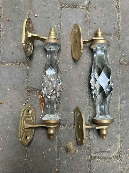 Photo of free Glass and brass handle pair (Tooting Bec/Balham SW17) #2