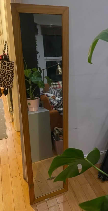 Photo of free Long Tall Mirror w wood frame (BN2) #2