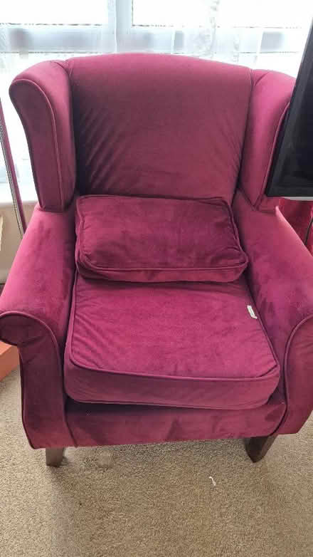 Photo of free Burgundy armchair (Abington NN3) #1