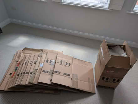 Photo of free 19 sturdy large and medium packing boxes & packing paper (Wokingham RG40) #1