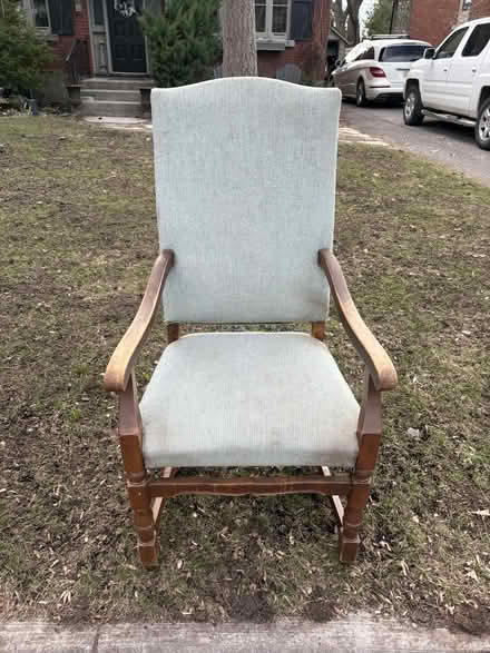 Photo of free Wood chair - fabric seat and back (Civic Hospital near Hintonburg) #2