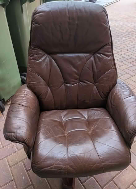Photo of free Leather swivel/recliner chair (Roffey RH12) #1