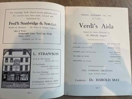 Photo of free RTW Choral Society Programme 1963/4 (Sherwood TN2) #2
