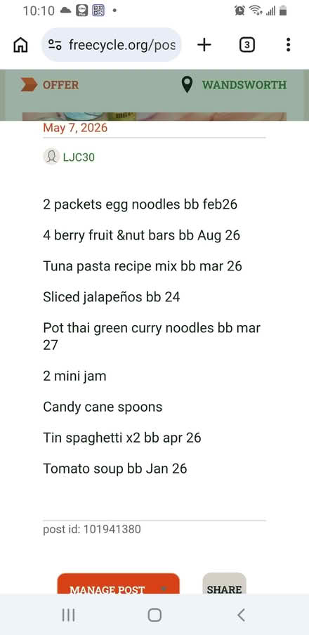 Photo of free Food items (Wandsworth Common SW12) #2