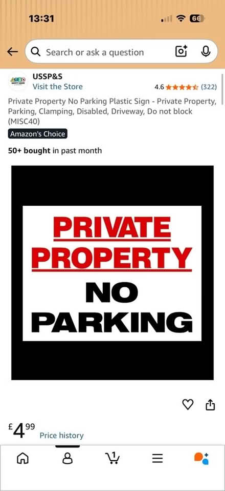 Photo of free Private parking sign (Penrith CA11) #4