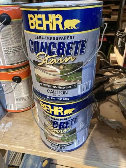 Photo of free Behr Concrete Stain Deep-Red/Brown (Ashdale, S. of Gerrard Library) #1
