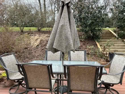 Photo of free Dining table, umbrella and chairs (McLean near Spring Hill Road) #1