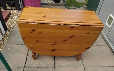 Photo of free drop leaf pine table (Deeping St Nicholas PE11) #1