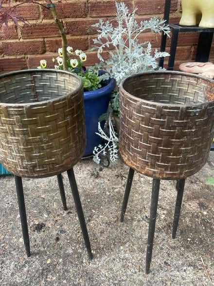 Photo of free Two metal plant stands (Garston WD25) #1